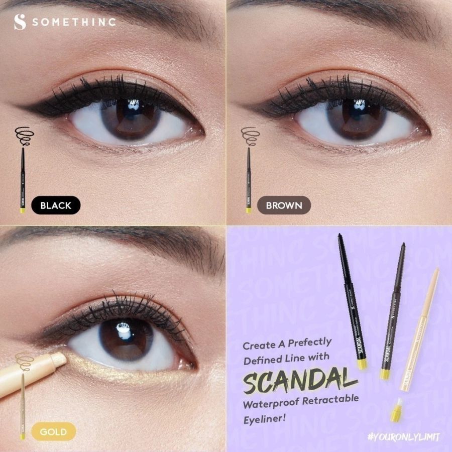 Somethinc Scandal Dark Choco Waterproof Retractable Eyeliner 1pcs