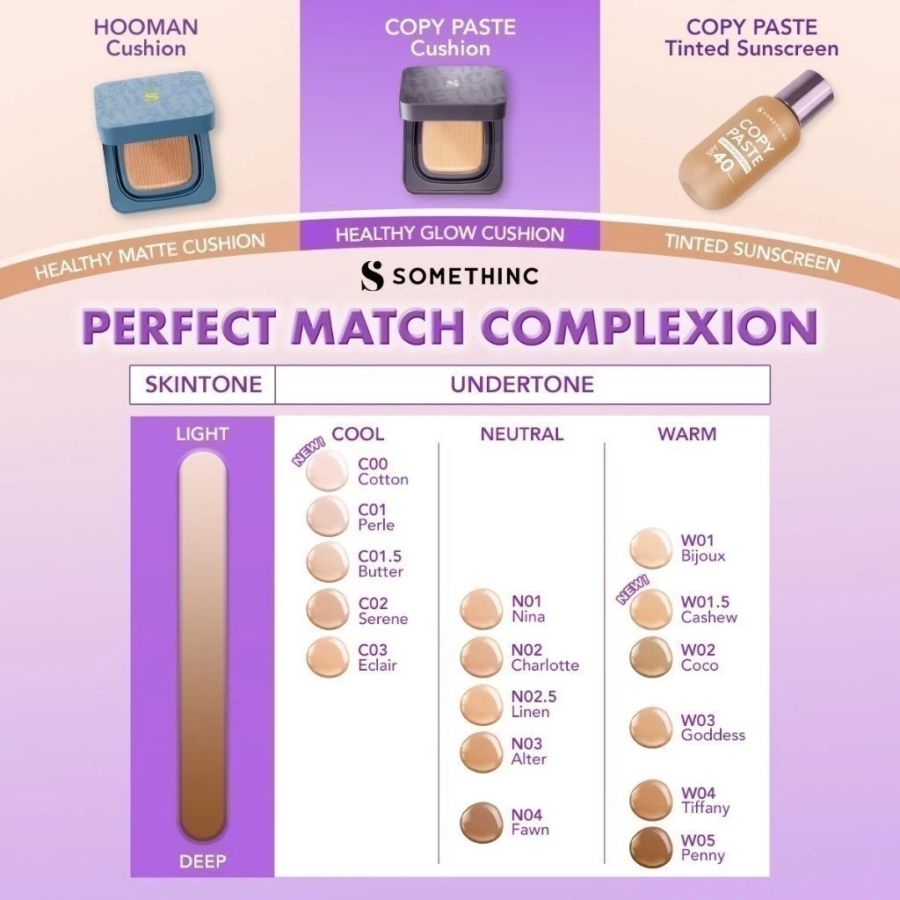 Somethinc Copy Paste Breathable Cushion SPF 33 PA++ C01 Perle 15gram