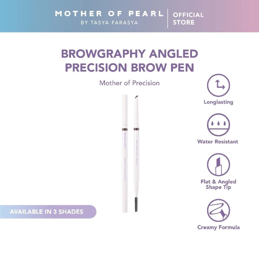 Mother of Pearl Angled Precision Dark Brown Brow Pen 1pcs