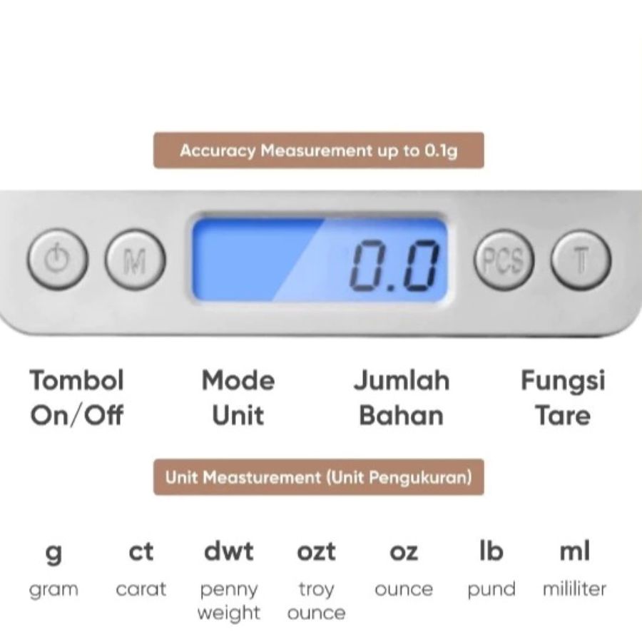 Timbangan Dapur Mini Digital 3 Kg 1pcs