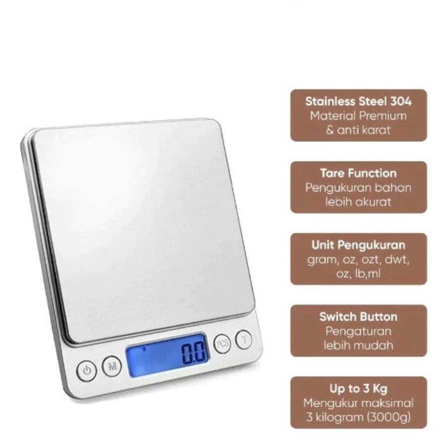 Timbangan Dapur Mini Digital 3 Kg 1pcs