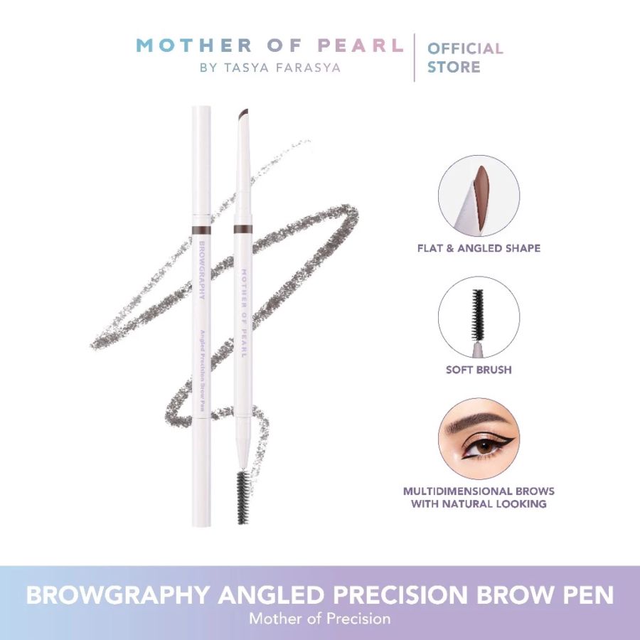 Mother of Pearl Angled Precision Ash Brown Brow Pen 1pcs