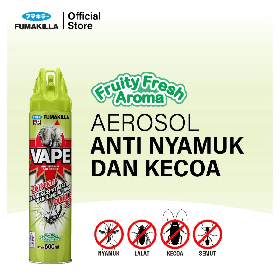 Vape Aerosol Fruity Fresh Pembasmi Serangga 600ml