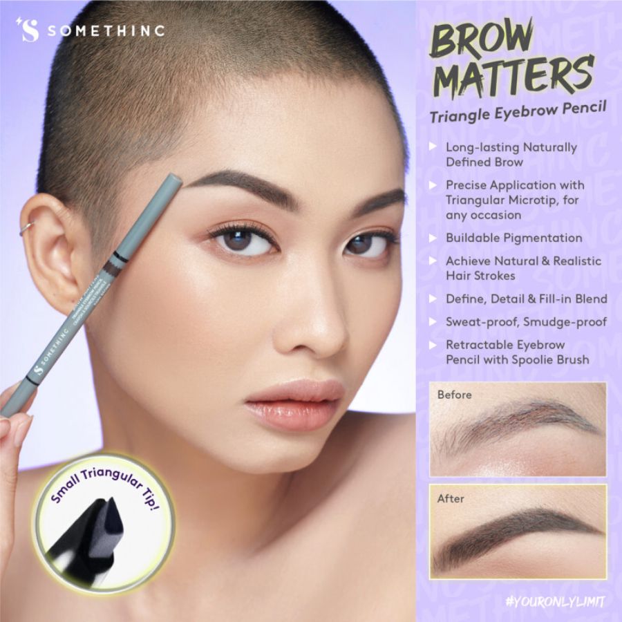 Somethinc Brow Matters Triangle Dark Brown Eyebrow Pencil 1pcs