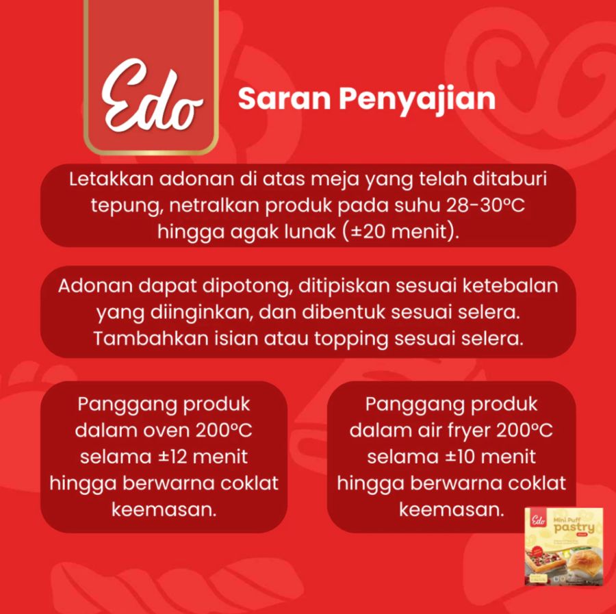 Edo Mini Puff Pastry Sheet 375gram