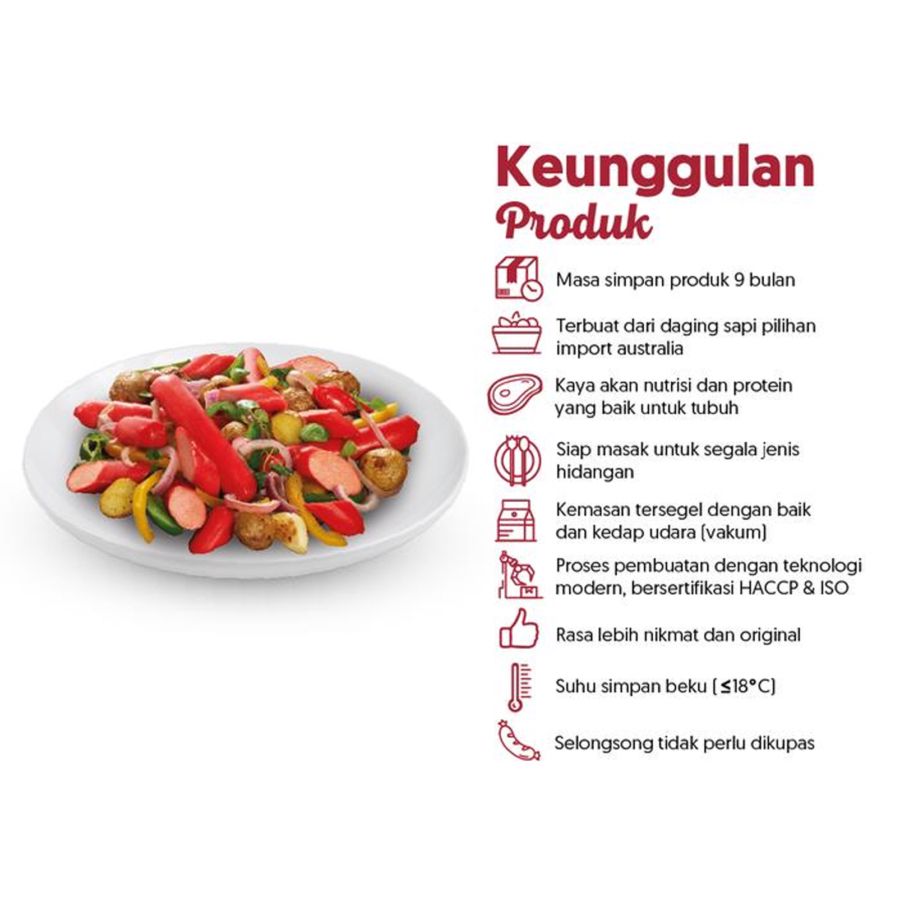 Kimbo Sosis Sapi Serbaguna 24pcs 792 gram 1pcs