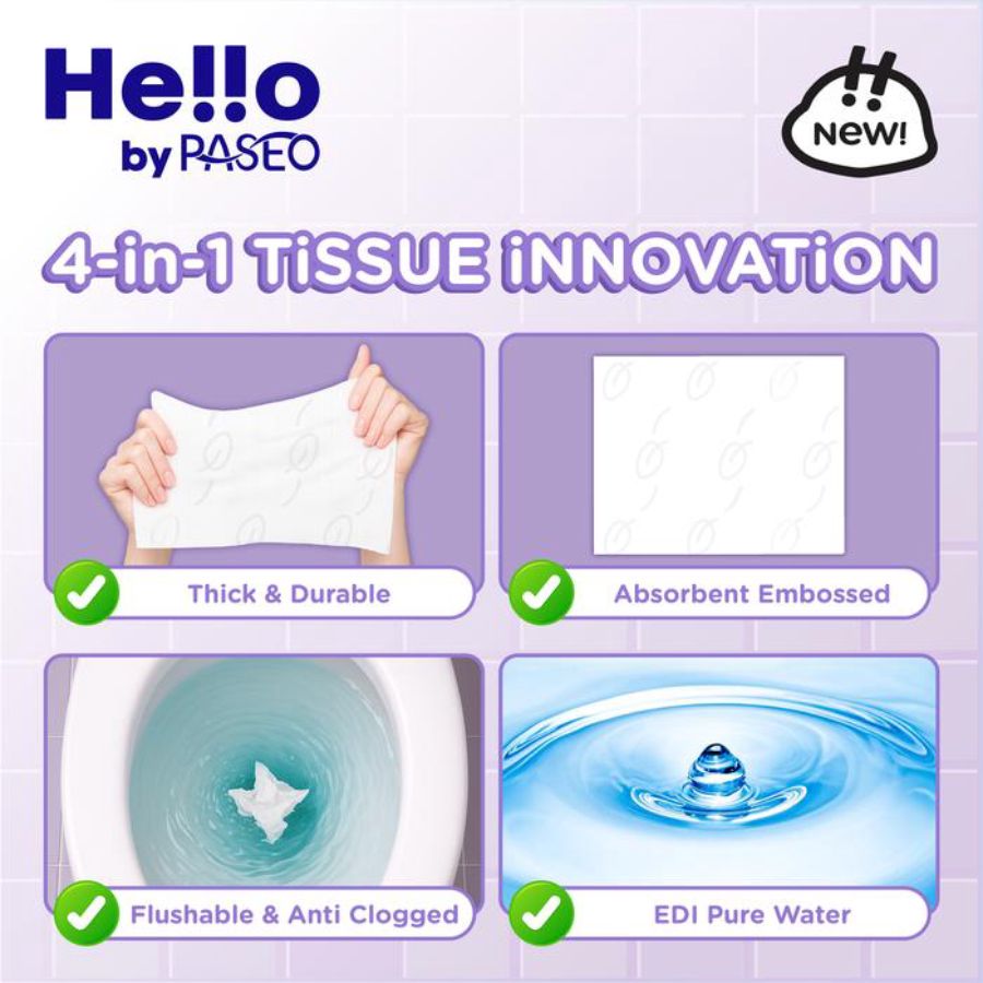 Paseo Hello Baby Flushable Wet Tissue 50sheets