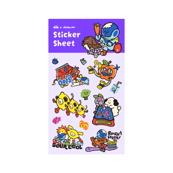 Happy Grocery Sticker Sheet Astro Kids x Joyfullyscribbled