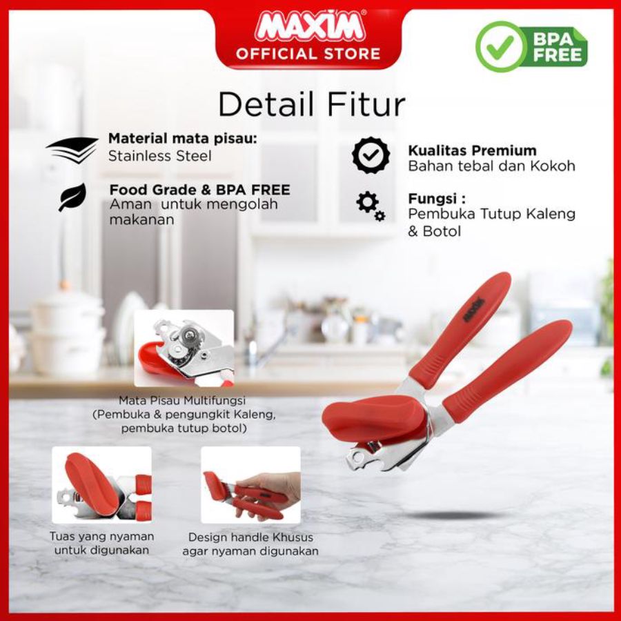 Maxim Tools Can Opener Pembuka Kaleng Stainless Steel 1pcs