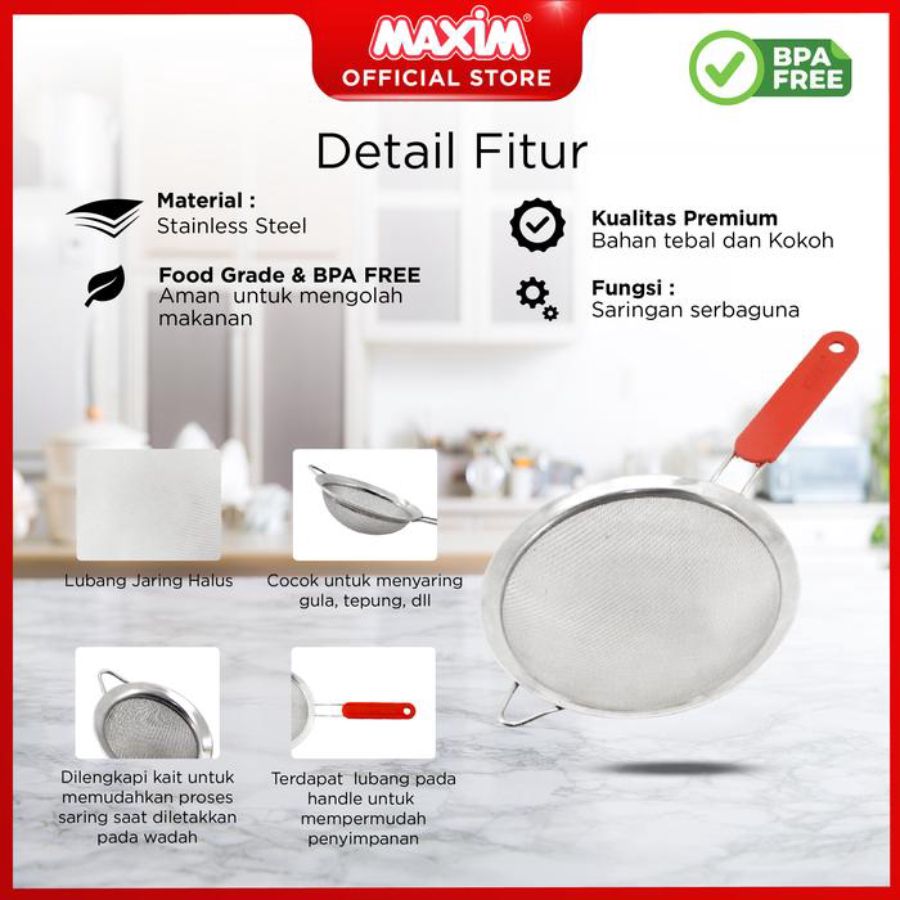 Maxim Tools Professional Mesh Strainer 14cm Stainless Steel 1pcs