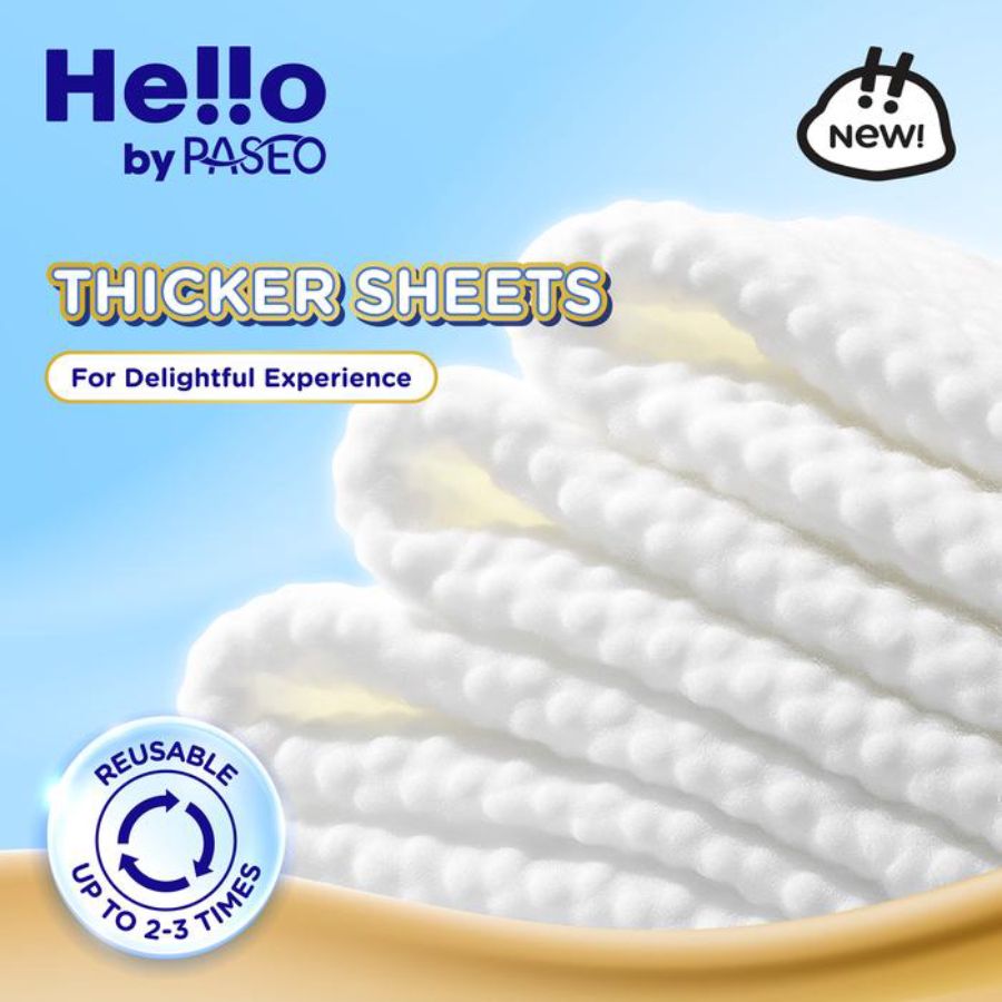 Paseo Hello Premium Facial Towel Cotton Soft Tisu Wajah 60sheets