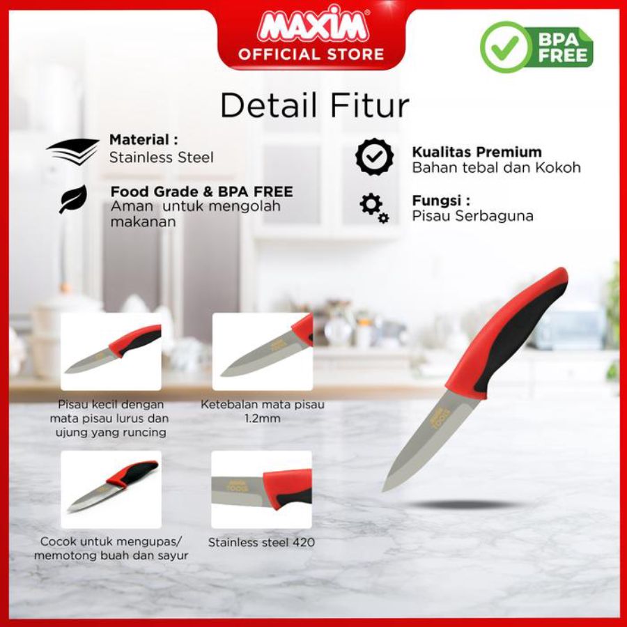 Maxim Tools Pairing Knife 3.5 Inch Stainless Steel 1pcs