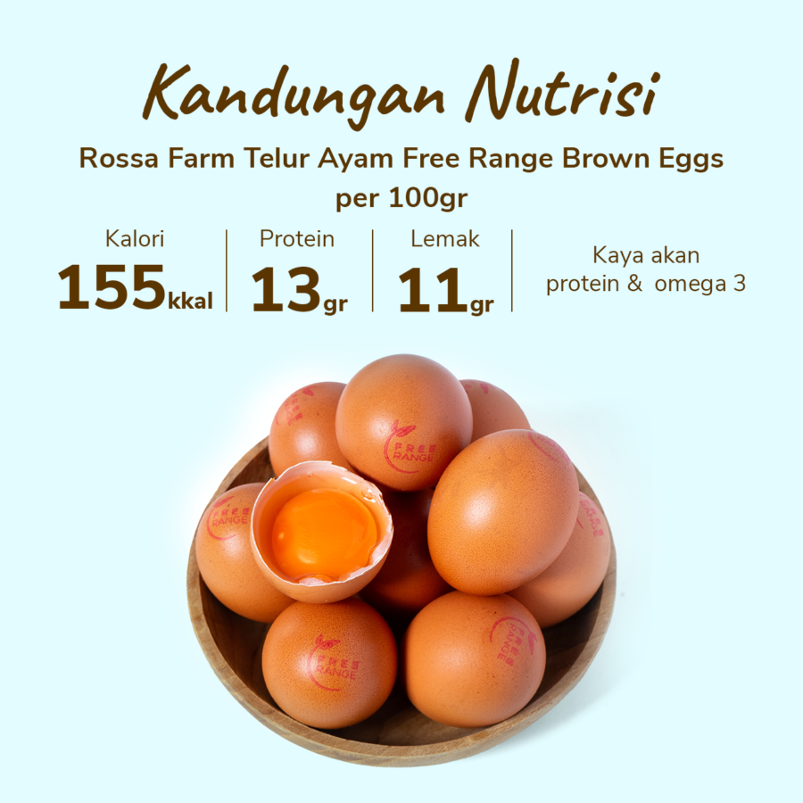 Rossa Farm Telur Ayam Free Range Brown Eggs 10butir