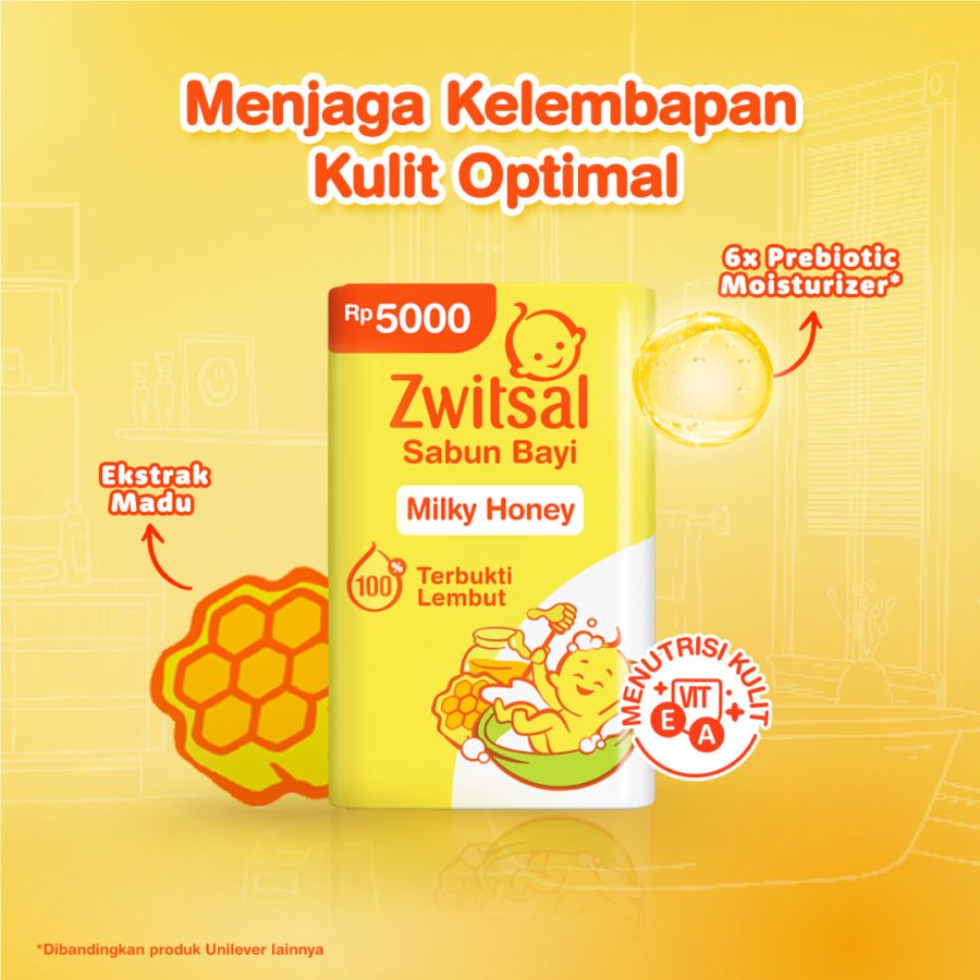Zwitsal Baby Milk Honey Soap Bar 70gram