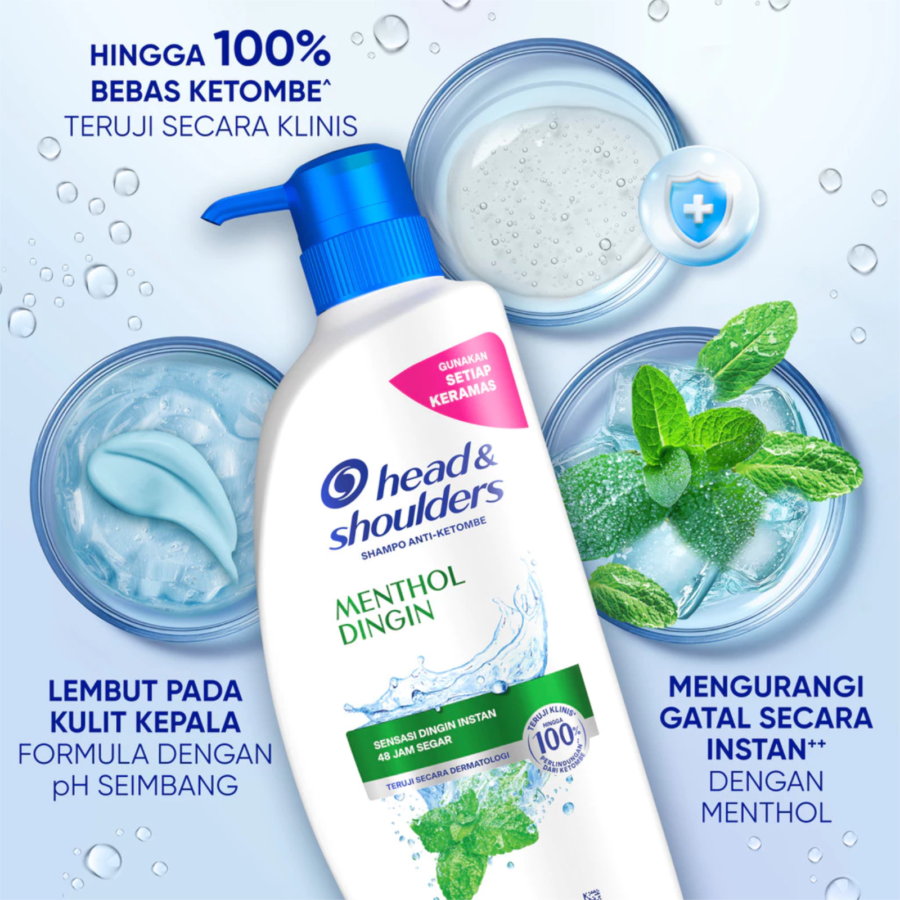 Head & Shoulders Menthol Dingin Anti Dandruff Shampoo 840ml