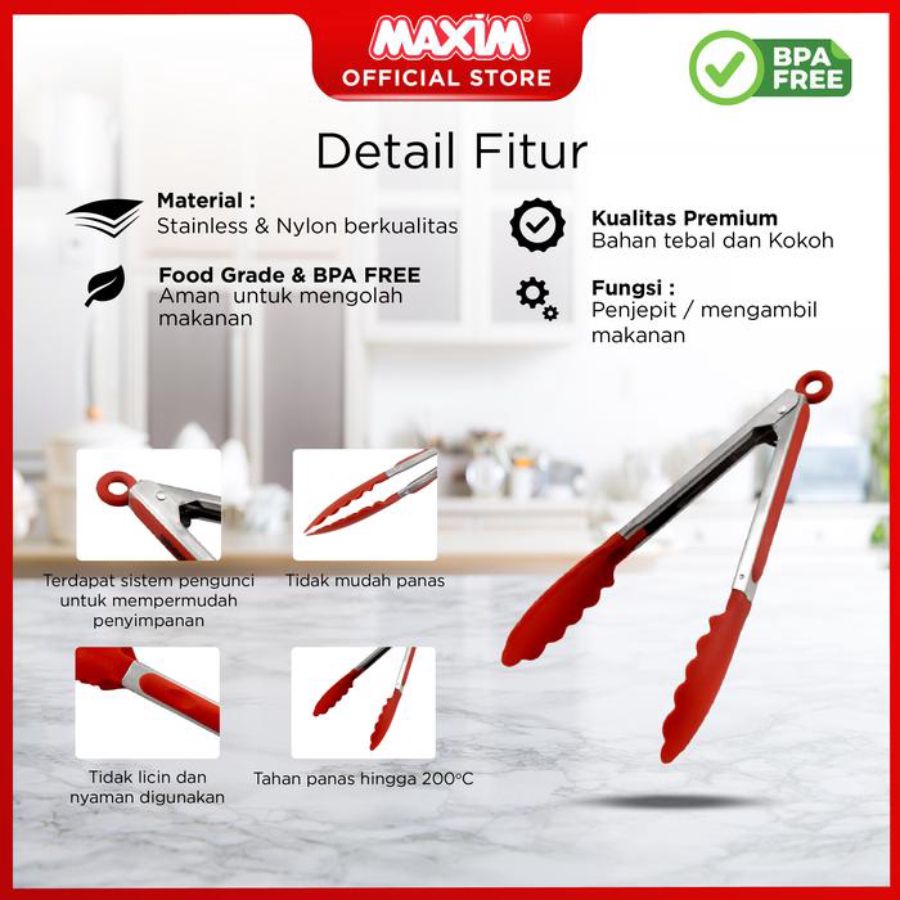 Maxim Tools Serving Tong 12 Inch Capitan Makanan 1pcs