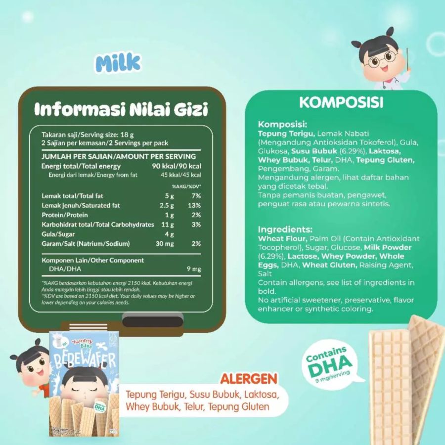 Yummy Bites Bebewafer Milk Snack Bayi 9+ Bulan 36gram