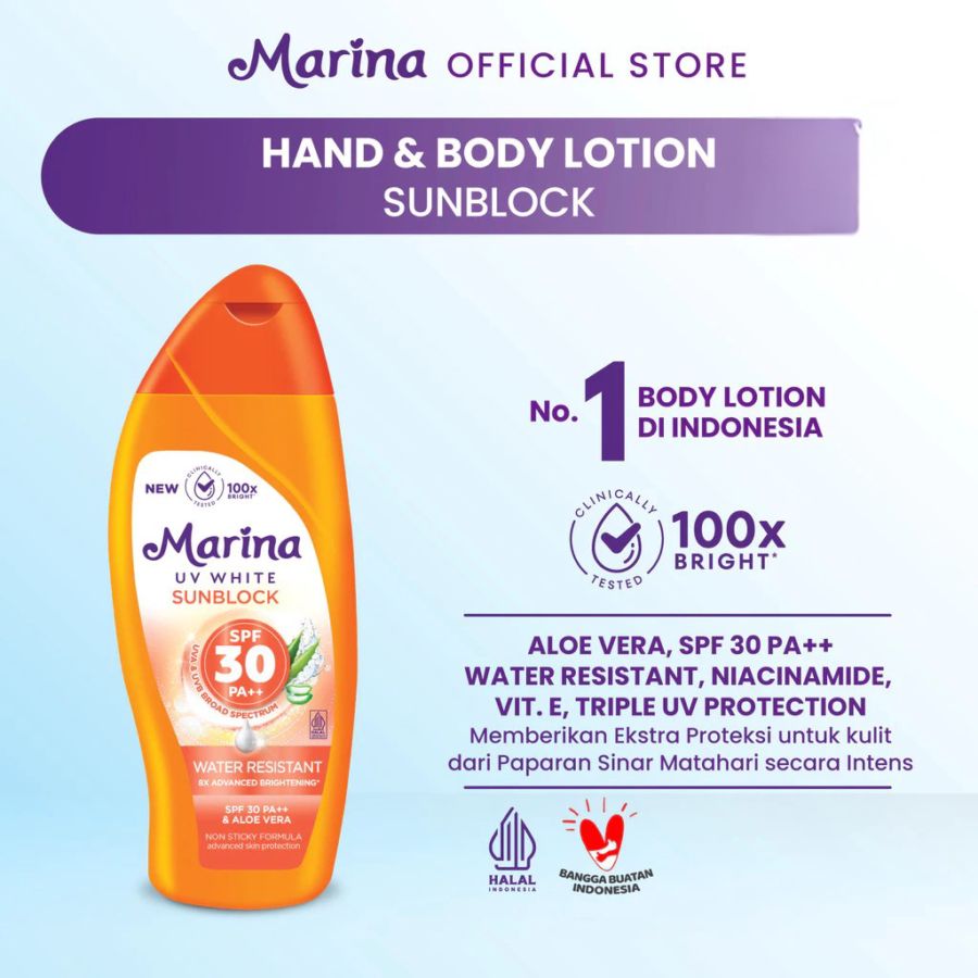 Marina UV White Aloe Vera SPF 30 Sunblock Body Lotion 85ml