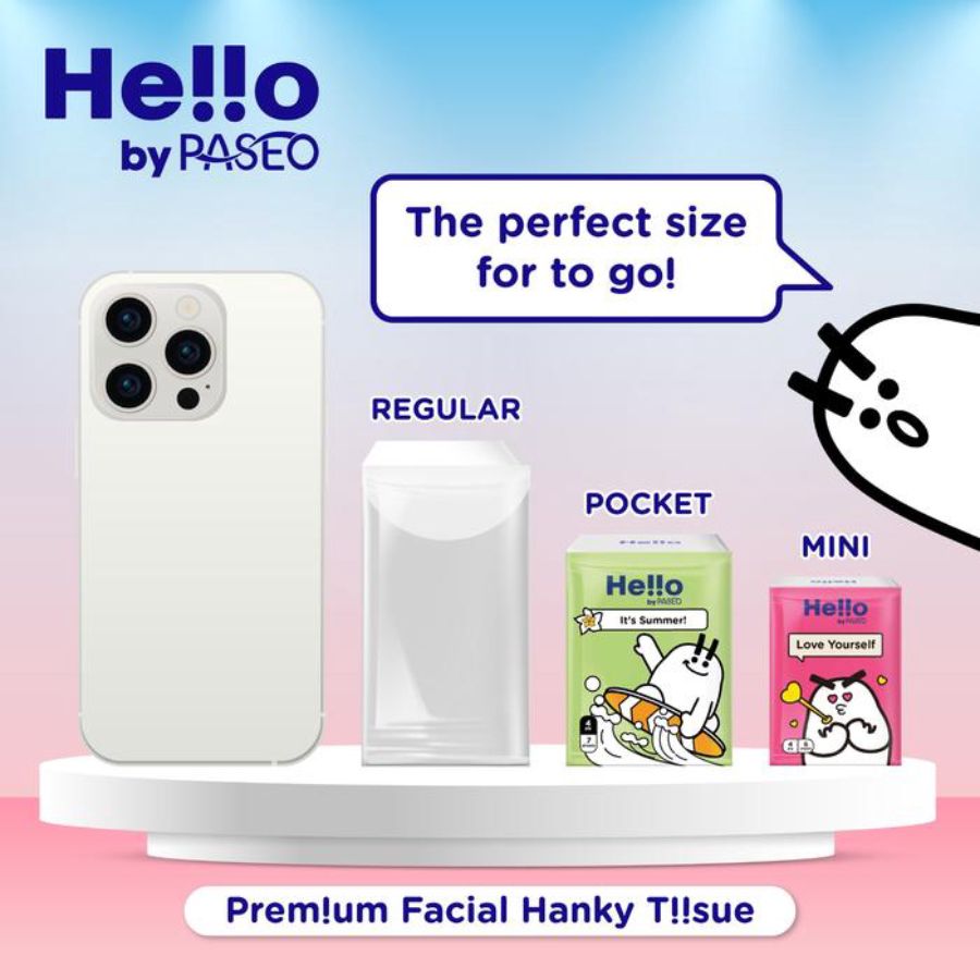 Paseo Hello Premium Facial Hanky Pocket Tisu Wajah 12packs