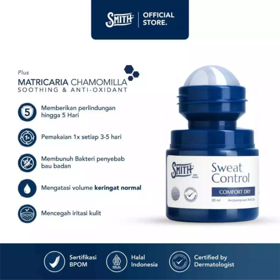 Smith Sweat Control Comfort Dry Antiperspirant Roll On 30ml