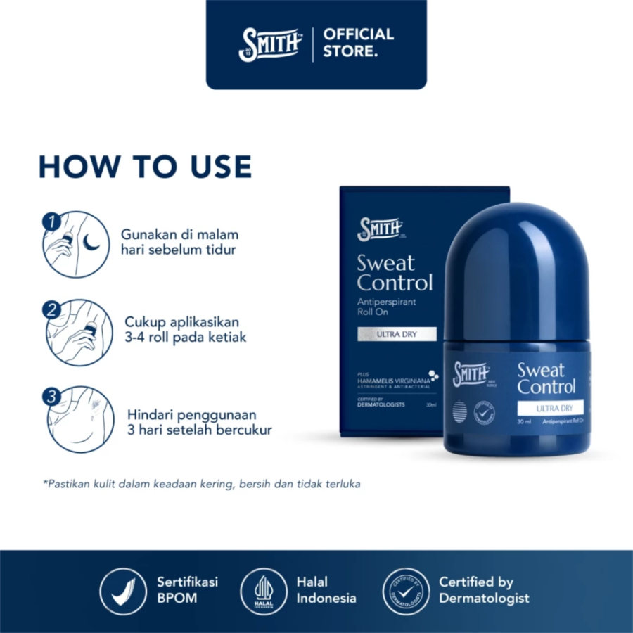 Smith Sweat Control Ultra Dry Antiperspirant Roll On 30ml