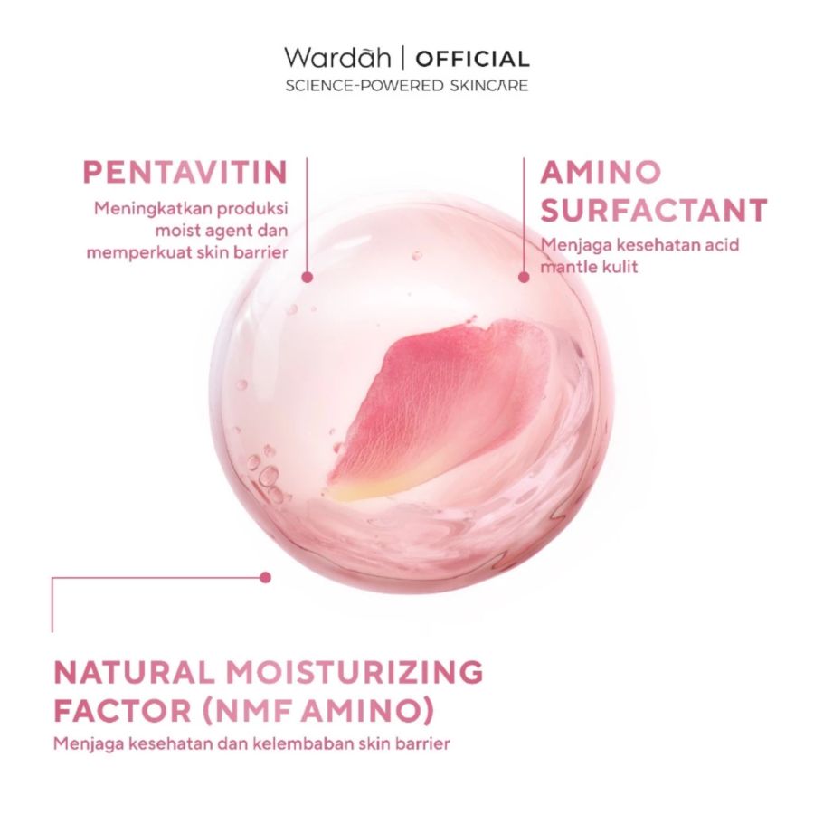 Wardah Hydra Rose NMF Amino + Pentavitin Barrier Replenish pH 5.5 Gel Cleanser 100ml