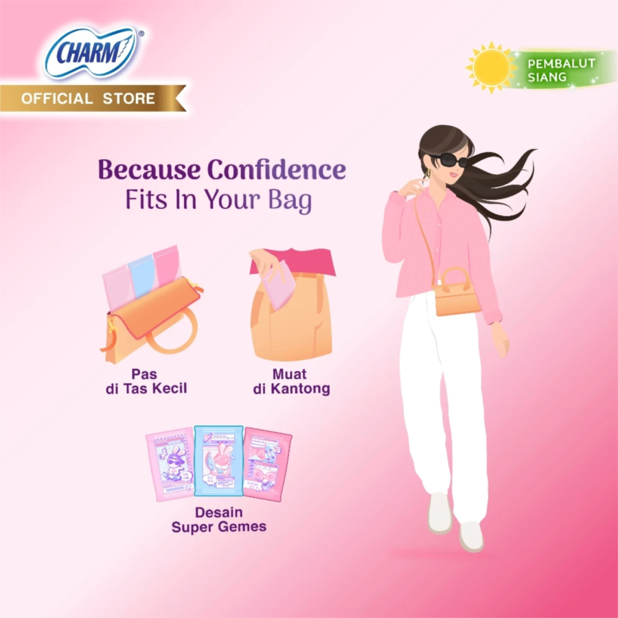 Charm Stylish Compact Wing 24cm Pembalut Kewanitaan 12pads