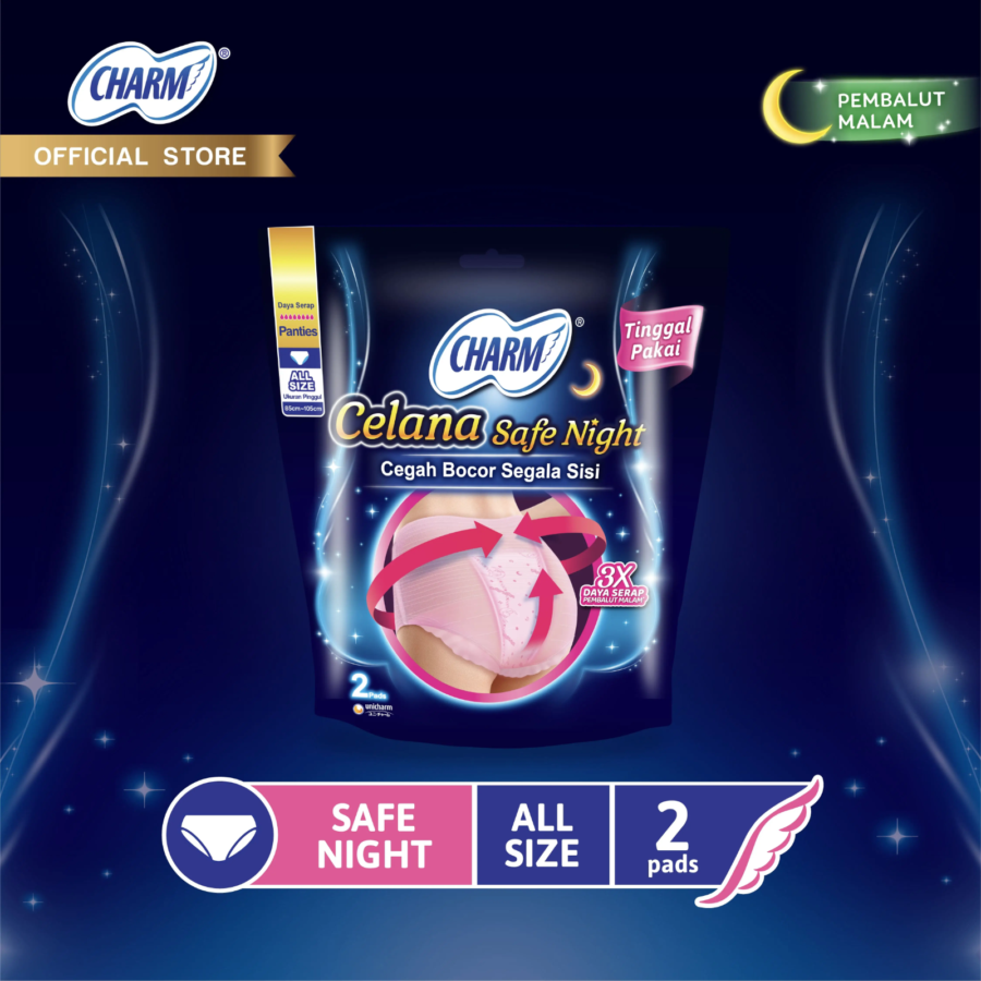 Charm Celana Safe Night All Size Pembalut Kewanitaan 2pads