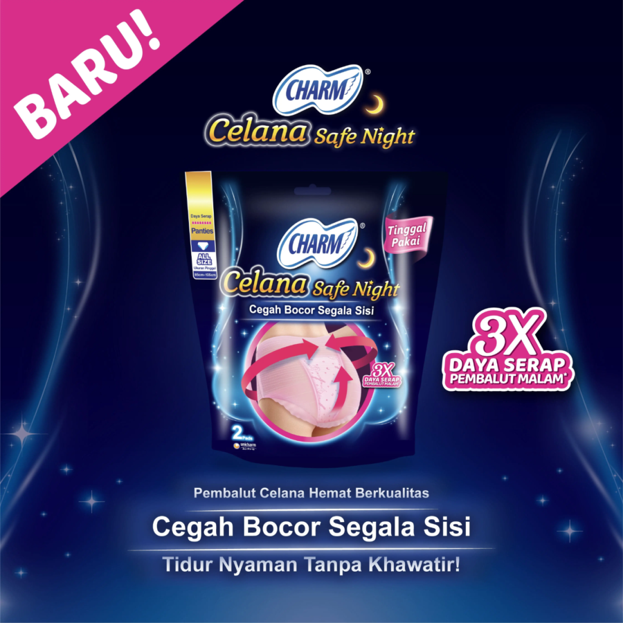 Charm Celana Safe Night All Size Pembalut Kewanitaan 2pads
