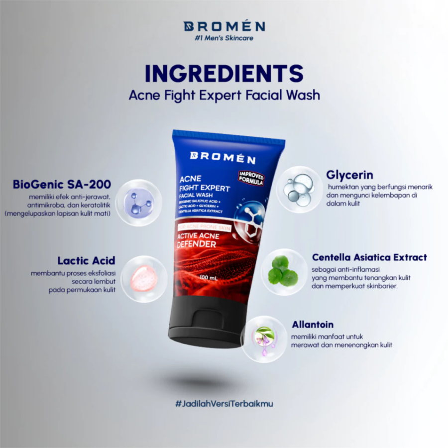 Bromen Acne Fight Expert Facial Wash (Improve Formula) 100ml