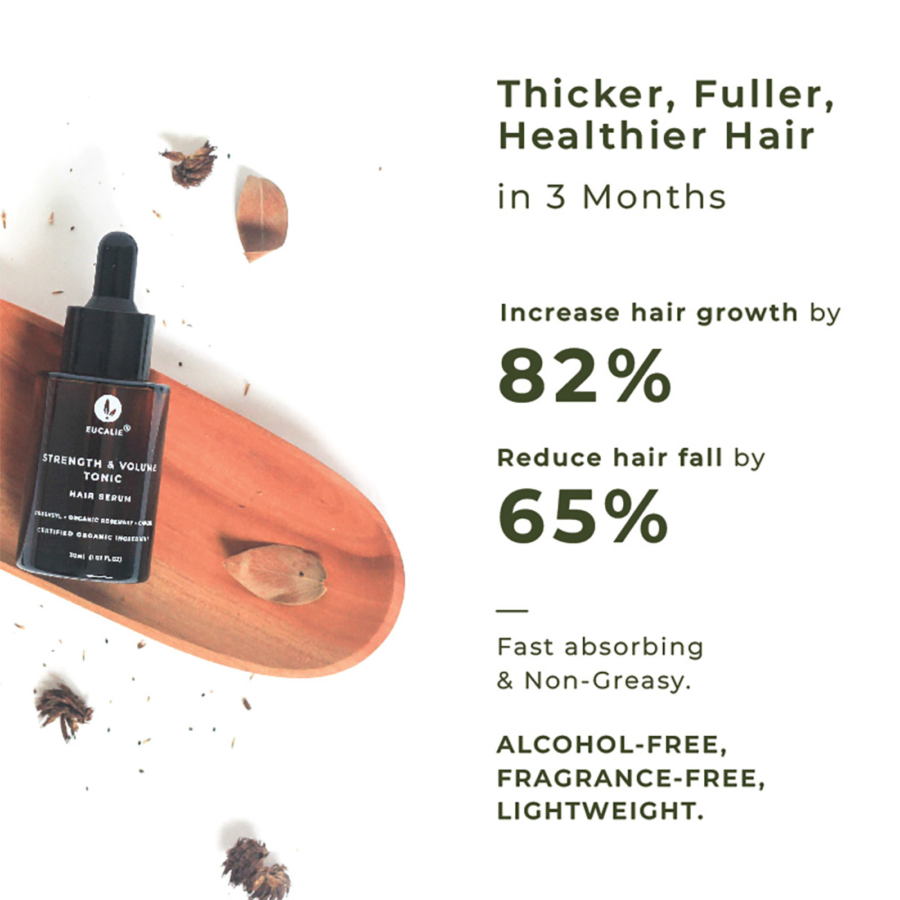Eucalie Strength & Volume Tonic Anti Hair Fall Organic Serum 30ml