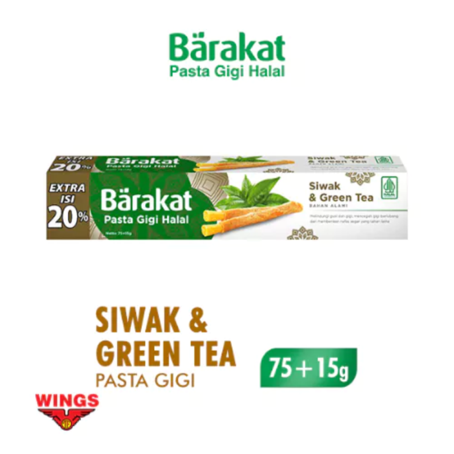 Barakat Siwak & Greentea Tube Pasta Gigi 75gram