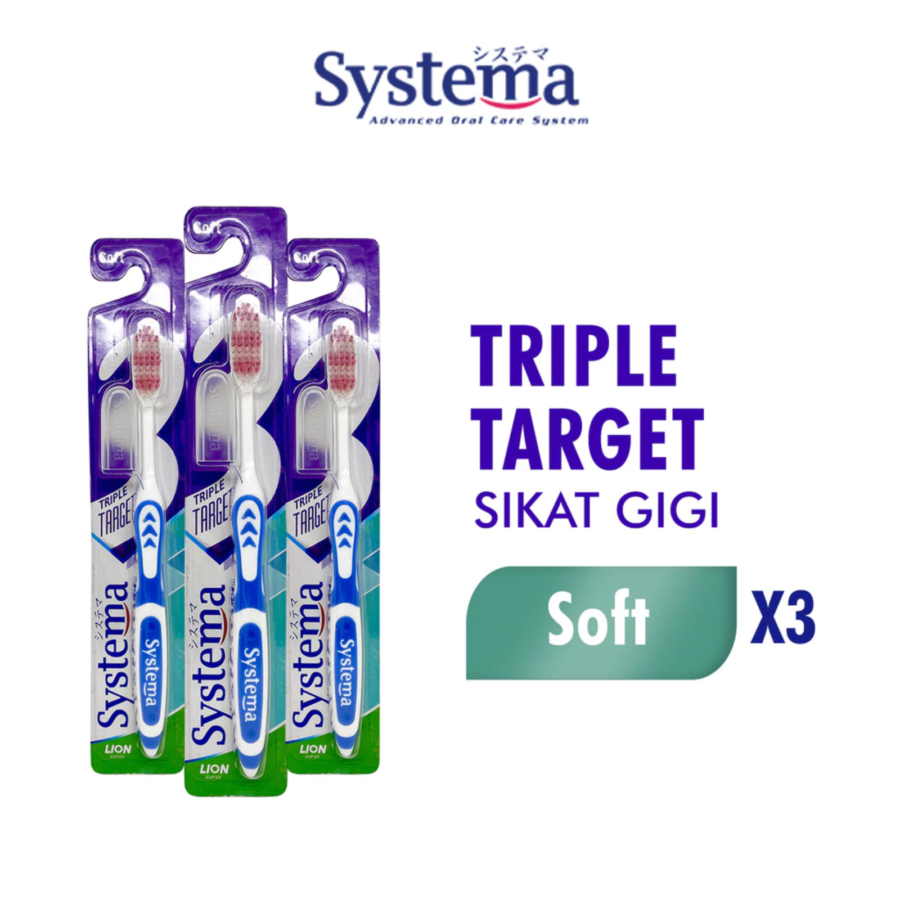 Systema Triple Target Soft Toothbrush 3pcs