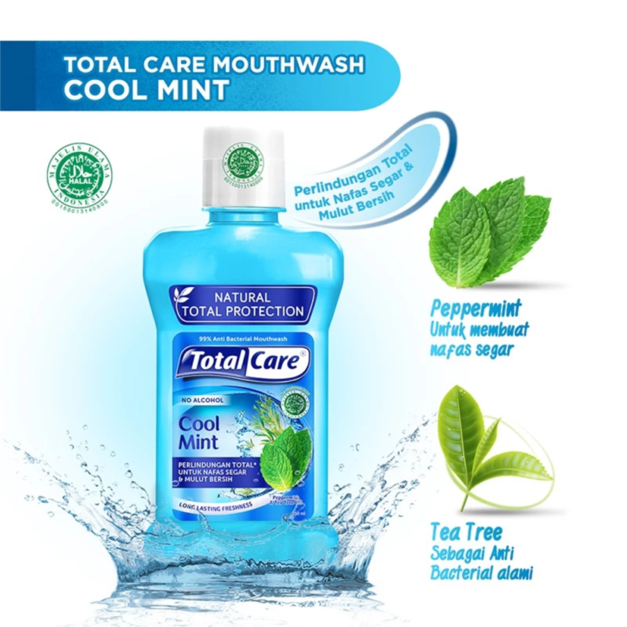 Total Care Cool Mint Anti Bacterial Mouthwash 100ml