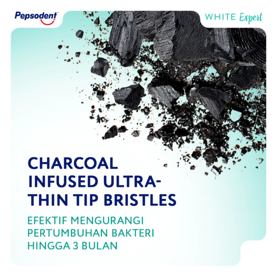 Pepsodent White Expert Baking Soda & Silver Charcoal Soft Toothbrush 1pcs