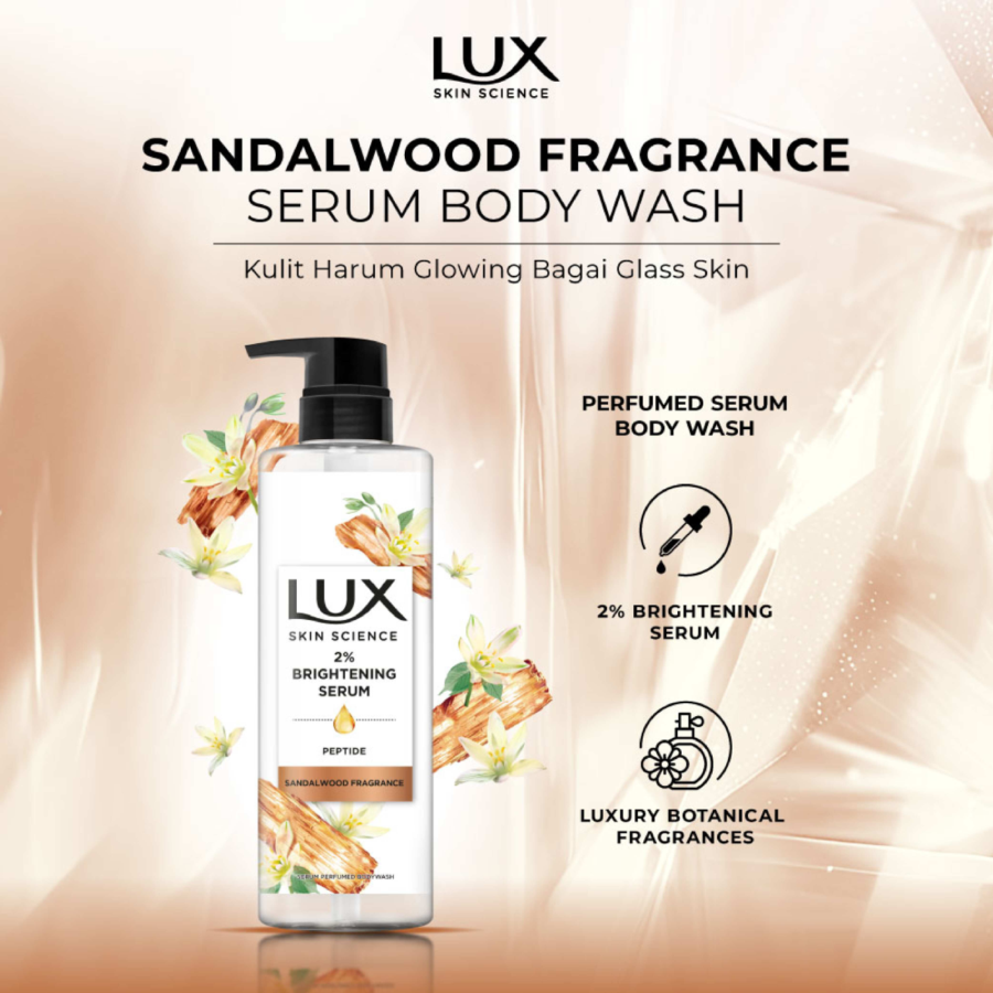 Lux Skin Science Sandalwood Fragrance Body Wash Pouch 360gram