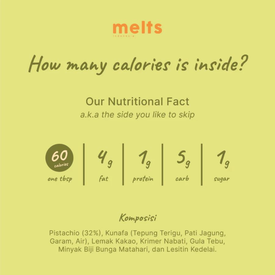 Melts Pistachio Kunafa Spread 180gram
