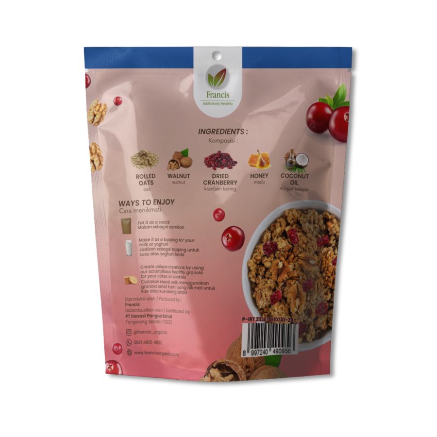 Francis Granola Walnut & Cranberry 45gram