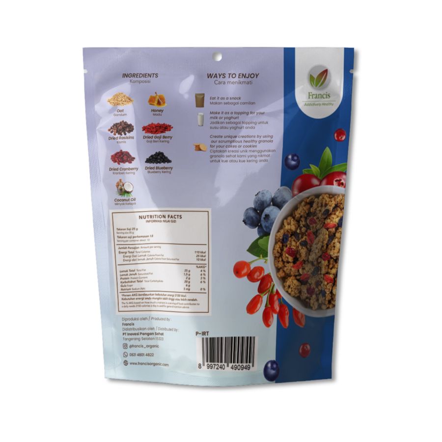 Francis Granola Mix Fruit Crunchy 45gram