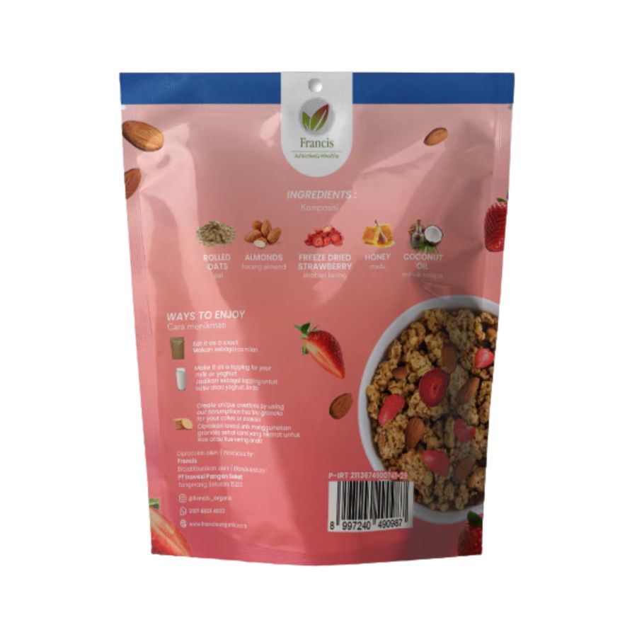 Francis Granola Freeze Dried Strawberry Almond 45gram
