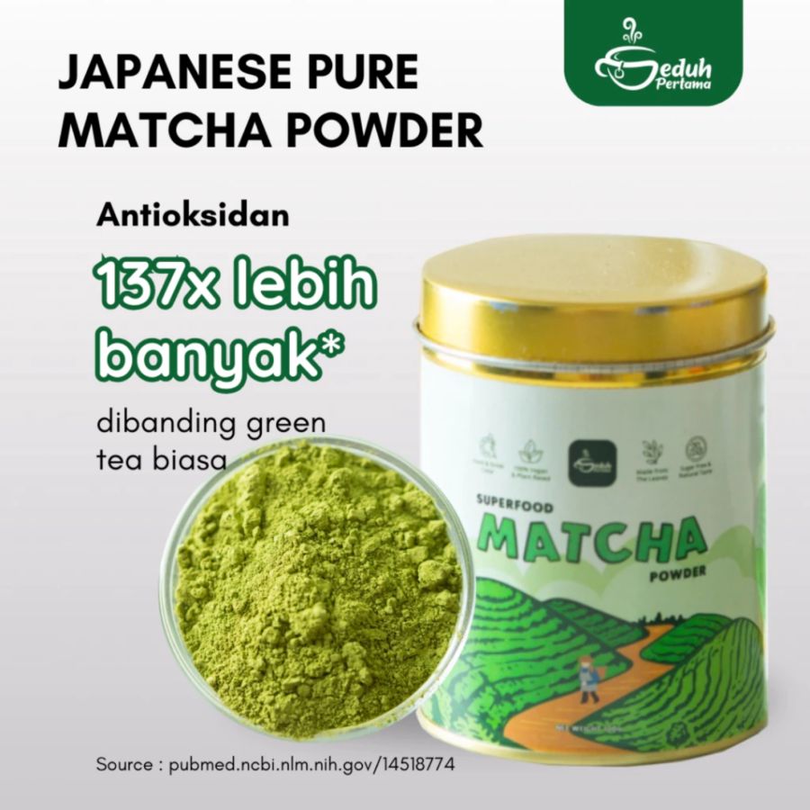 Seduh Pertama 100% Pure Uji Matcha Japan Premium Grade Toples 100gram