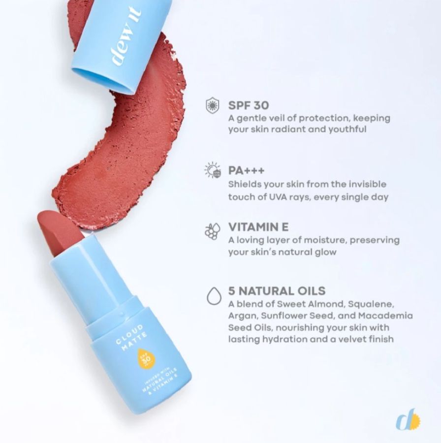 Dew It Cloud Matte Coral Lipstik 3gram