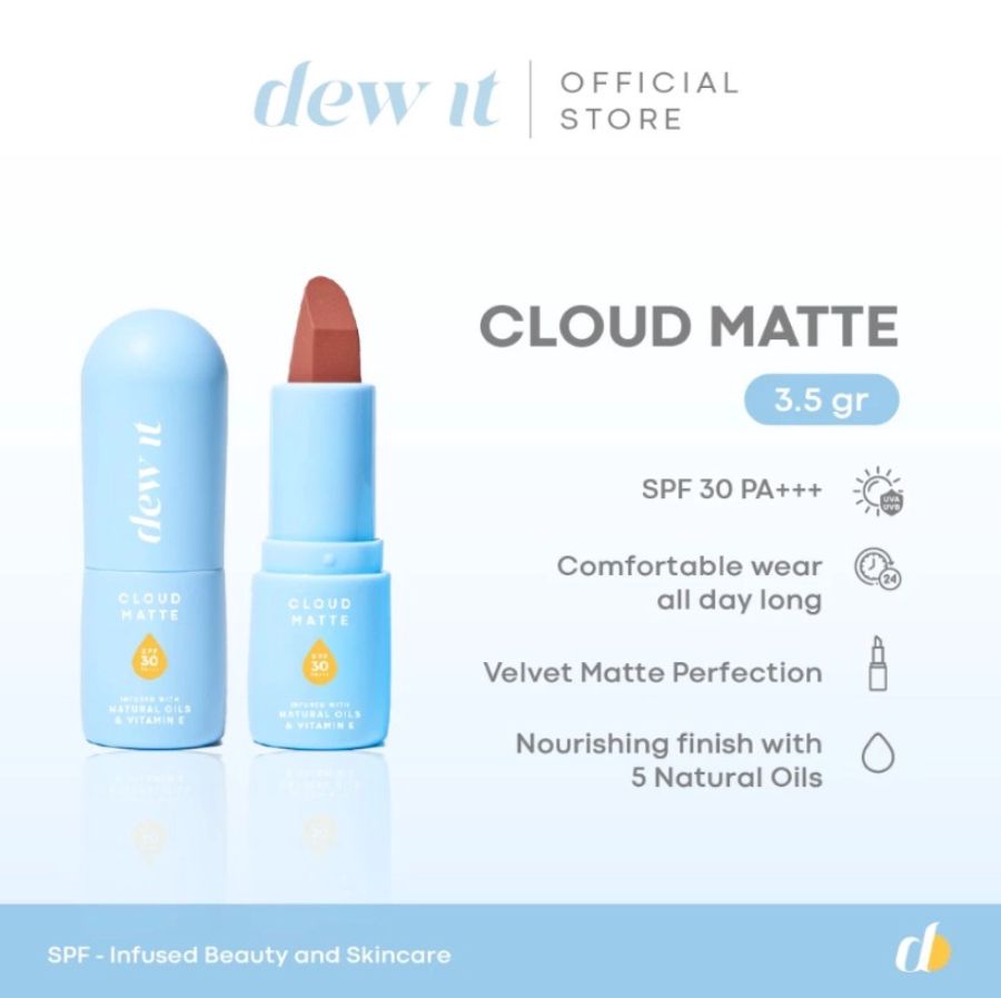Dew It Cloud Matte Coral Lipstik 3gram