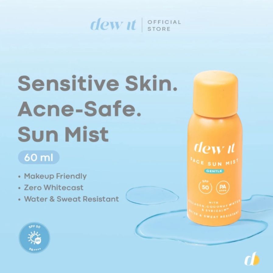Dew It Face Sun Mist Gentle SPF 50+ PA++++ Spray Sunscreen 60ml