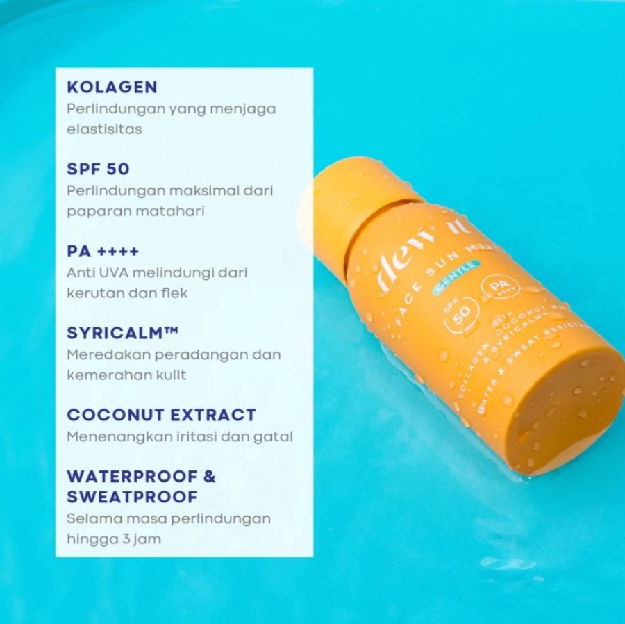 Dew It Face Sun Mist Gentle SPF 50+ PA++++ Spray Sunscreen 60ml