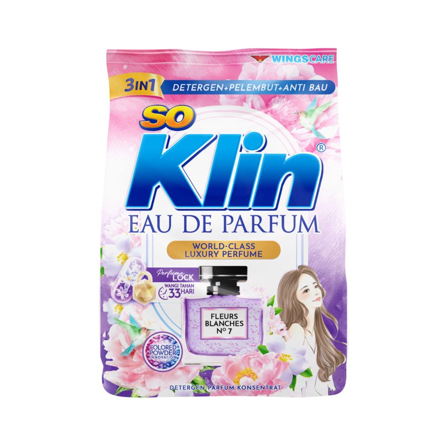 SoKlin Eau de Parfum Fleurs Blanches No.7 Deterjen Bubuk 720gram