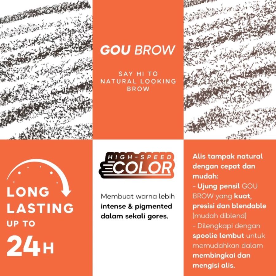 Goute Matte Eyebrow 01 Charcoal Grey Pensil Alis 1pcs