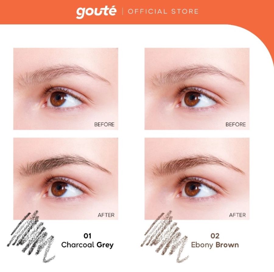 Goute Matte Eyebrow 01 Charcoal Grey Pensil Alis 1pcs