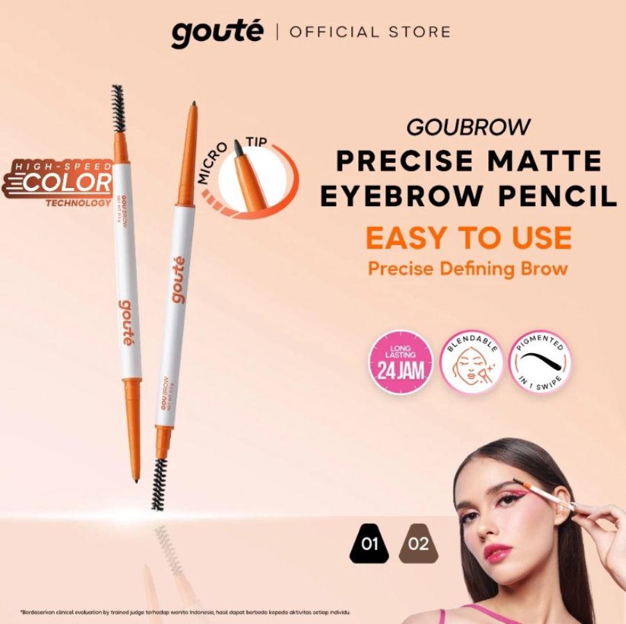 Goute Matte Eyebrow 01 Charcoal Grey Pensil Alis 1pcs