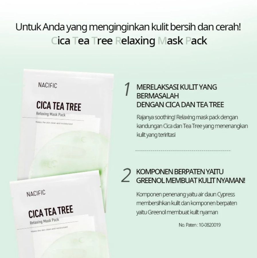 NACIFIC Cica Tea Tree Relaxing Sheet Mask 30gram